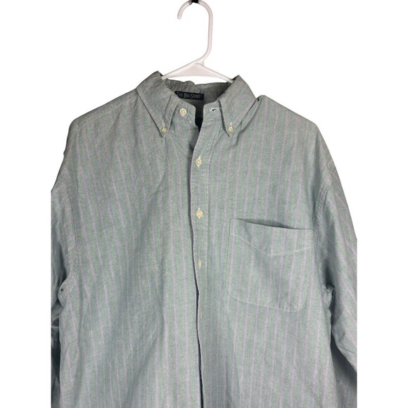 Vintage‎ Abercrombie Fitch Shirt Mens Med Chambray Green The Big Shirt Button - Picture 3 of 11